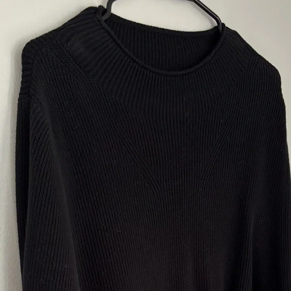 Banana Republic Factory Black Funnel Neck Ribbed Sweater Size XXL - Picture 3 of 11